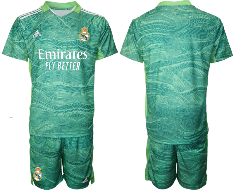 Men 2021-2022 Club Real Madrid green goalkeeper blank Soccer Jersey->real madrid jersey->Soccer Club Jersey